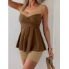 imageB2prity Tankini Swimsuits for Women Tummy Control Two Piece Modest Bathing Suits Floral Skirt Top with BoyshortsLight Brown  Brown