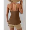 imageB2prity Tankini Swimsuits for Women Tummy Control Two Piece Modest Bathing Suits Floral Skirt Top with BoyshortsLight Brown  Brown