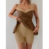 imageB2prity Tankini Swimsuits for Women Tummy Control Two Piece Modest Bathing Suits Floral Skirt Top with BoyshortsLight Brown  Brown