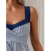 imageB2prity Tankini Swimsuits for Women Tummy Control Two Piece Modest Bathing Suits Floral Skirt Top with BoyshortsNavy Blue Stripe