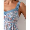 imageB2prity Tankini Swimsuits for Women Tummy Control Two Piece Modest Bathing Suits Floral Skirt Top with BoyshortsOrange Floral