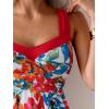 imageB2prity Tankini Swimsuits for Women Tummy Control Two Piece Modest Bathing Suits Floral Skirt Top with BoyshortsRed Floral