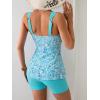 imageB2prity Tankini Swimsuits for Women Tummy Control Two Piece Modest Bathing Suits Floral Skirt Top with BoyshortsTeal Floral