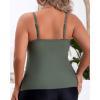 imageB2prity Women Tankini Tops Only Ruffle Swim Tops Flowy Bathing Suit Top Tummy Control Swimsuits Tops No BottomArmy Green