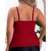 imageB2prity Women Tankini Tops Only Ruffle Swim Tops Flowy Bathing Suit Top Tummy Control Swimsuits Tops No BottomRed