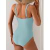 imageB2prity Womens Mesh One Piece Swimsuit Tummy Control Sexy Bathing Suit Push Up Swim Suit Slimming SwimwearLight Blue
