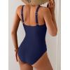 imageB2prity Womens Mesh One Piece Swimsuit Tummy Control Sexy Bathing Suit Push Up Swim Suit Slimming SwimwearNavy Blue