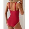 imageB2prity Womens Mesh One Piece Swimsuit Tummy Control Sexy Bathing Suit Push Up Swim Suit Slimming SwimwearRed