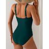 imageB2prity Womens Mesh One Piece Swimsuit Tummy Control Sexy Bathing Suit Push Up Swim Suit Slimming SwimwearTeal Green