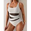imageB2prity Womens Mesh One Piece Swimsuit Tummy Control Sexy Bathing Suit Push Up Swim Suit Slimming SwimwearWhite and Black