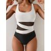 imageB2prity Womens Mesh One Piece Swimsuit Tummy Control Sexy Bathing Suit Push Up Swim Suit Slimming SwimwearWhite black