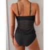imageB2prity Womens Mesh Tankini Swimsuits Flowy Two Piece Bathing Suit V Neck Tie Knot Swim Top with High Waisted BottomBlack