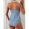 imageB2prity Womens Mesh Tankini Swimsuits Flowy Two Piece Bathing Suit V Neck Tie Knot Swim Top with High Waisted BottomGrey Blue