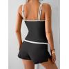 imageB2prity Womens Tankini Swimsuits Sporty Tummy Control Two Piece Bathing Suit Color Block Ruched SwimwearBlack
