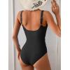 imageB2prity One Piece Swimsuit for Women Tummy Control Ruched Slimming Bathing Suit Button Full Coverage SwimwearBlack