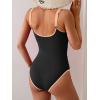 imageB2prity One Piece Swimsuit for Women Tummy Control Ruched Slimming Bathing Suit Button Full Coverage SwimwearBlack pink