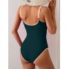 imageB2prity One Piece Swimsuit for Women Tummy Control Ruched Slimming Bathing Suit Button Full Coverage SwimwearPeacock Green pink