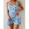 imageB2prity One Piece Swimdress Swimsuits for Women Tummy Control Swim Dress Cute Modest Skirt Bathing SuitBlue Floral