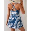 imageB2prity One Piece Swimdress Swimsuits for Women Tummy Control Swim Dress Cute Modest Skirt Bathing SuitNavy Blue Floral