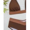 imageB2prity Women Halter Bikini Sets Sexy Deep V Neck Two Piece Swimsuits Color Block BottomBrown