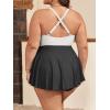 imageB2prity Womens One Piece Swimdress Swimsuit Plus Size Tummy Control Swim Dress V Neck Push Up Skirted Bathing SuitWhite  Black