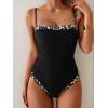 imageB2prity One Piece Swimsuit for Women Tummy Control Slimming Bathing Suit Color Block Swim Suit Modest SwimwearBlack  Leopard Print