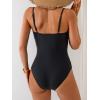 imageB2prity One Piece Swimsuit for Women Tummy Control Slimming Bathing Suit Color Block Swim Suit Modest SwimwearBlack Striped