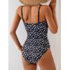 imageB2prity One Piece Swimsuit for Women Tummy Control Slimming Bathing Suit Color Block Swim Suit Modest SwimwearBlack White Spots