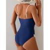 imageB2prity One Piece Swimsuit for Women Tummy Control Slimming Bathing Suit Color Block Swim Suit Modest SwimwearNavy Blue