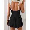 imageB2prity Womens One Piece Swimdress Swimsuit Tummy Control Swim Dress Slimming Modest Bathing Suit Color Block SwimwearBlack  White
