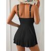 imageB2prity Womens One Piece Swimdress Swimsuit Tummy Control Swim Dress Slimming Modest Bathing Suit Color Block SwimwearBlack