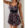 imageB2prity Womens One Piece Swimdress Swimsuit Tummy Control Swim Dress Slimming Modest Bathing Suit Color Block SwimwearColorful Floral