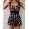 imageB2prity Womens One Piece Swimdress Swimsuit Tummy Control Swim Dress Slimming Modest Bathing Suit Color Block SwimwearColorful Floral