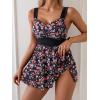 imageB2prity Womens One Piece Swimdress Swimsuit Tummy Control Swim Dress Slimming Modest Bathing Suit Color Block SwimwearColorful Floral