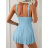 imageB2prity Womens One Piece Swimdress Swimsuit Tummy Control Swim Dress Slimming Modest Bathing Suit Color Block SwimwearRibbed  Light Blue
