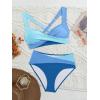imageB2prity Bikini Sets for Women Two Piece Swimsuit High Waisted Color Block Bathing Suit Tie Back SwimwearBlue Color Block