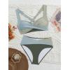 imageB2prity Bikini Sets for Women Two Piece Swimsuit High Waisted Color Block Bathing Suit Tie Back SwimwearGreen Color Block