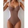 imageB2prity Bathing Suit for Women Slimming Push Up One Piece Swimsuit Lace Up Back Color Block SwimwearBrown  White
