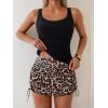 imageB2prity Tankini Swimsuit for Women Slimming Tummy Control Two Piece Bathing Suit Drawstring Swimwear Tank Top with SkirtBlack  Leopard Print