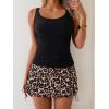 imageB2prity Tankini Swimsuit for Women Slimming Tummy Control Two Piece Bathing Suit Drawstring Swimwear Tank Top with SkirtBlack  Leopard Print