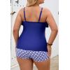 imageB2prity Women Plus Size Tankini Swimsuits Tummy Control Two Piece Bathing Suit Ruffled Flounce Swimwear with ShortsNavy Blue  Star Stripe