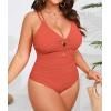 imageB2prity Womens Plus Size One Piece Swimsuit Tummy Control Slimming Bathing Suit V Neck Swimwear Ruched Swim SuitPeach Pink