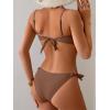 imageB2prity Bikini Sets for Women Two Piece Swimsuit Push Up Tie Back Bathing Suit Bandeau Top Shell SwimwearBrown