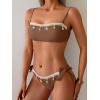 imageB2prity Bikini Sets for Women Two Piece Swimsuit Push Up Tie Back Bathing Suit Bandeau Top Shell SwimwearBrown