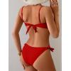 imageB2prity Bikini Sets for Women Two Piece Swimsuit Push Up Tie Back Bathing Suit Bandeau Top Shell SwimwearRed