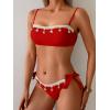 imageB2prity Bikini Sets for Women Two Piece Swimsuit Push Up Tie Back Bathing Suit Bandeau Top Shell SwimwearRed