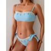 imageB2prity Bikini Sets for Women Two Piece Swimsuit Push Up Tie Back Bathing Suit Bandeau Top Shell SwimwearSky Blue
