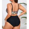 imageB2prity Womens Bikini Sets Plus Size Tummy Control Swimsuit High Waisted Two Piece Bathing Suit Ruched SwimwearOrange Print