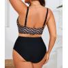 imageB2prity Womens Bikini Sets Plus Size Tummy Control Swimsuit High Waisted Two Piece Bathing Suit Ruched SwimwearWshaped Stripe