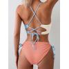 imageB2prity Womens Sexy Bikini Set Color Block Lace Up 2 Piece Bathing Suit Tie Side SwimsuitColor Block 10